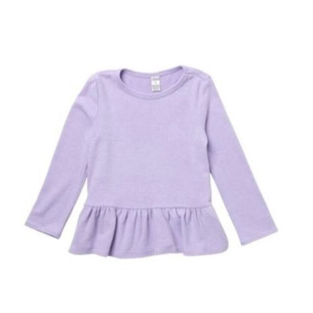 Harper Canyon Girls Cozy Ruffle Hem Long Sleeve Top In Purple Thistle Size 5